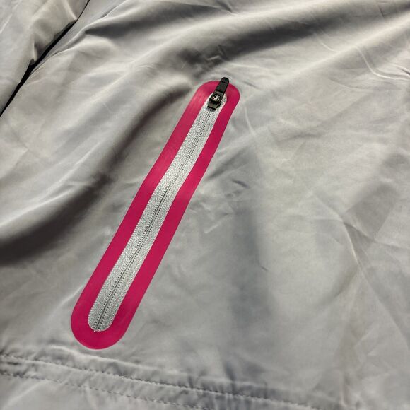 Ivy Park Perforated Panel Hooded Jacket Grey Size Medium (scuff bottom sleeve) - Picture 6 of 11